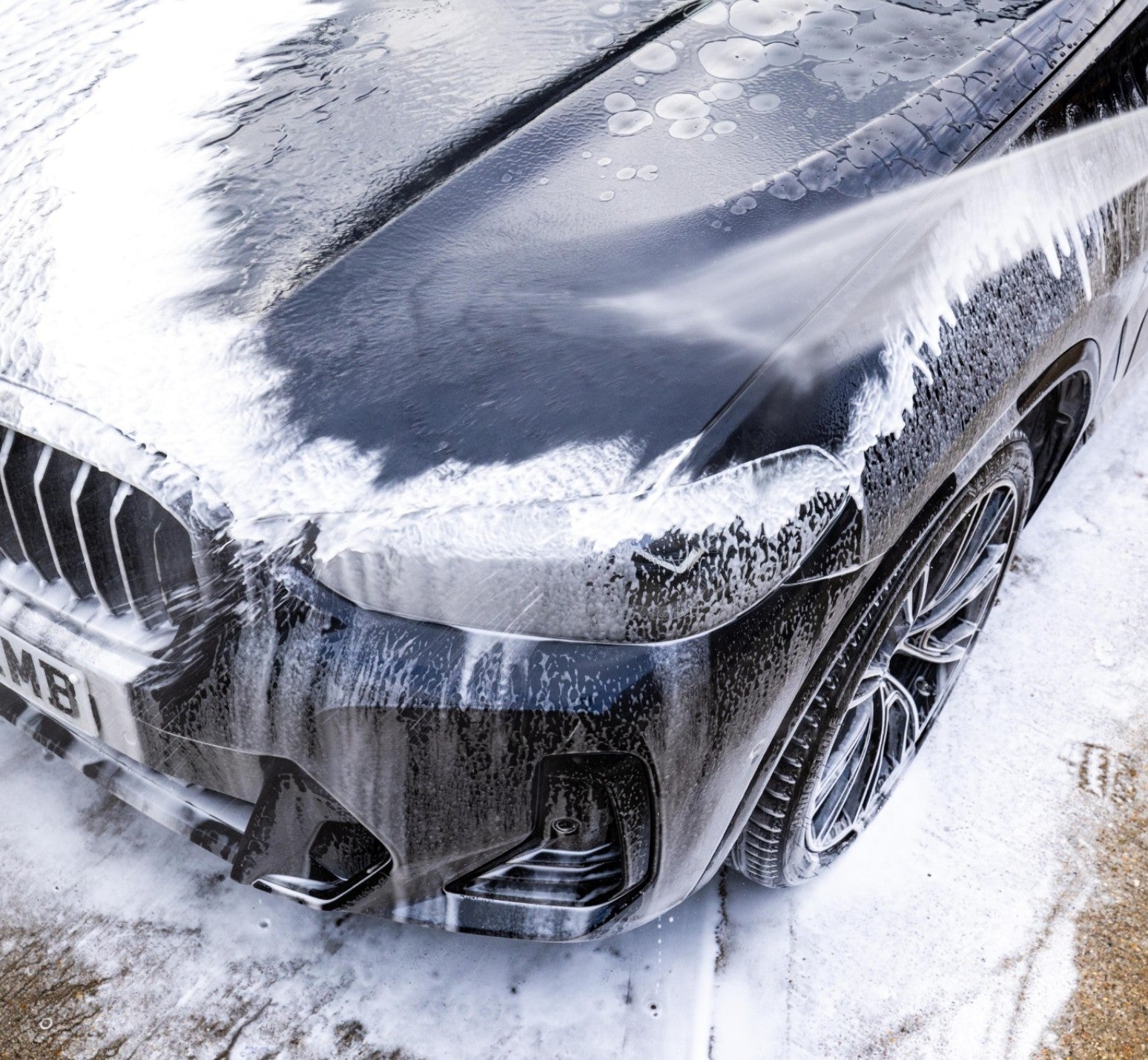 Auto Finesse Lavish being rinsed off