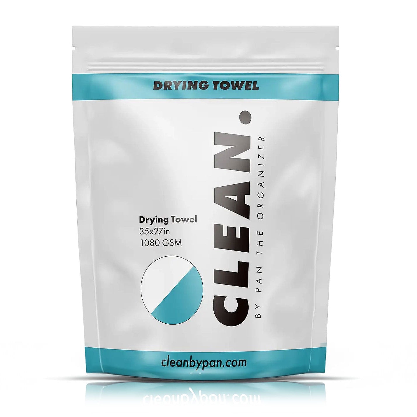 Package of CLEAN drying towel on a white background