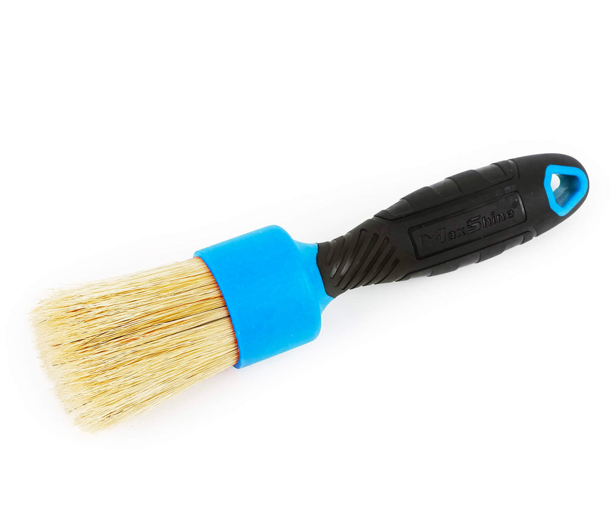 Maxshine Natural Boar's Hair Detailing Stubby Brush - Blue