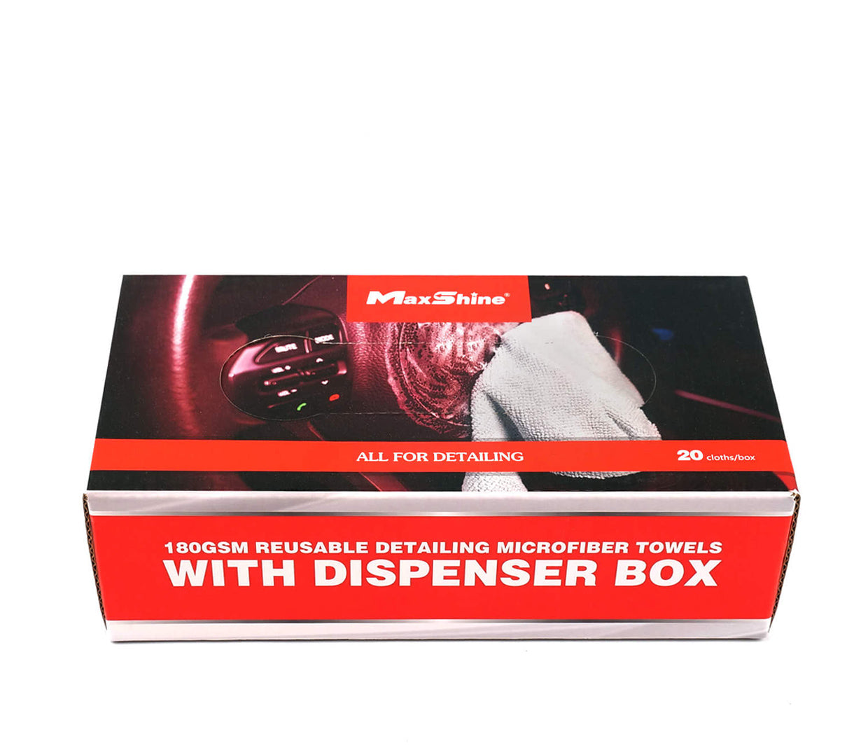 Maxshine - 180gsm Reusable Detailing Microfibre Towels with Dispenser Box