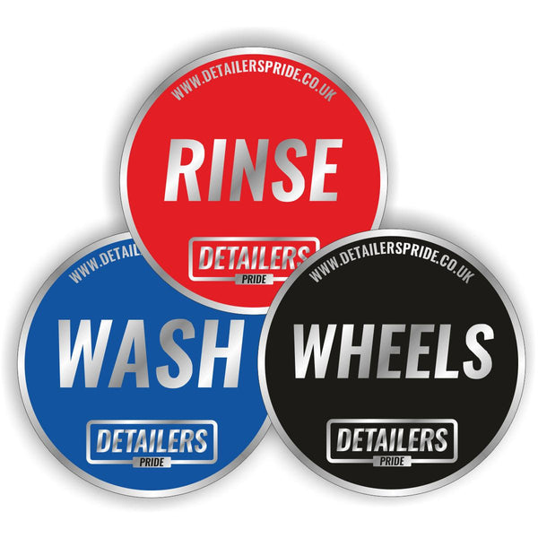 Wash, Rinse & Wheels Bucket Stickers