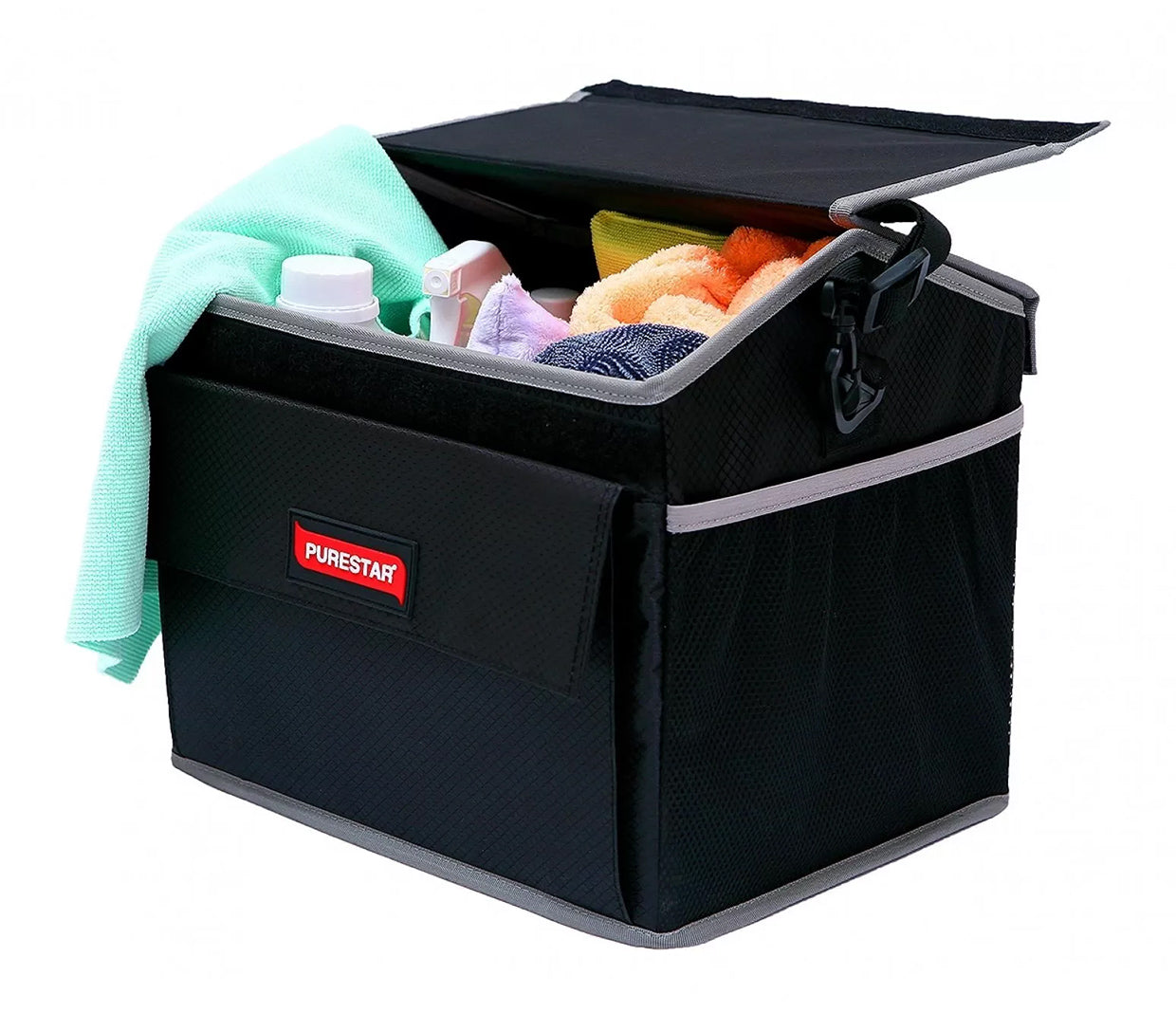 PureStar Detailing Storage Bag Box | Carry Strap | Boot Organizer For Bottles & Brushes