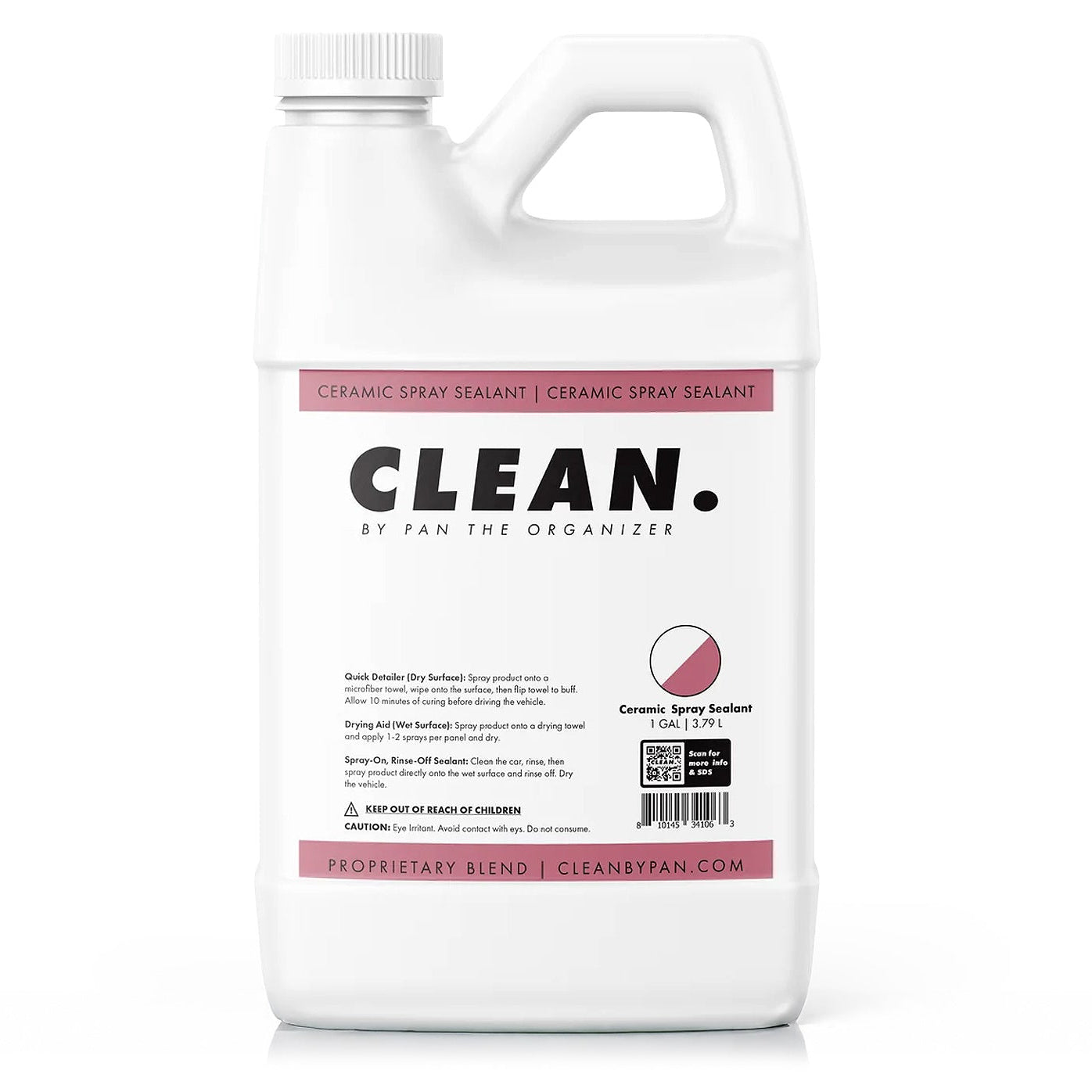 Container of 'CLEAN. By Pan  Ceramic Spray Sealant' on a white background