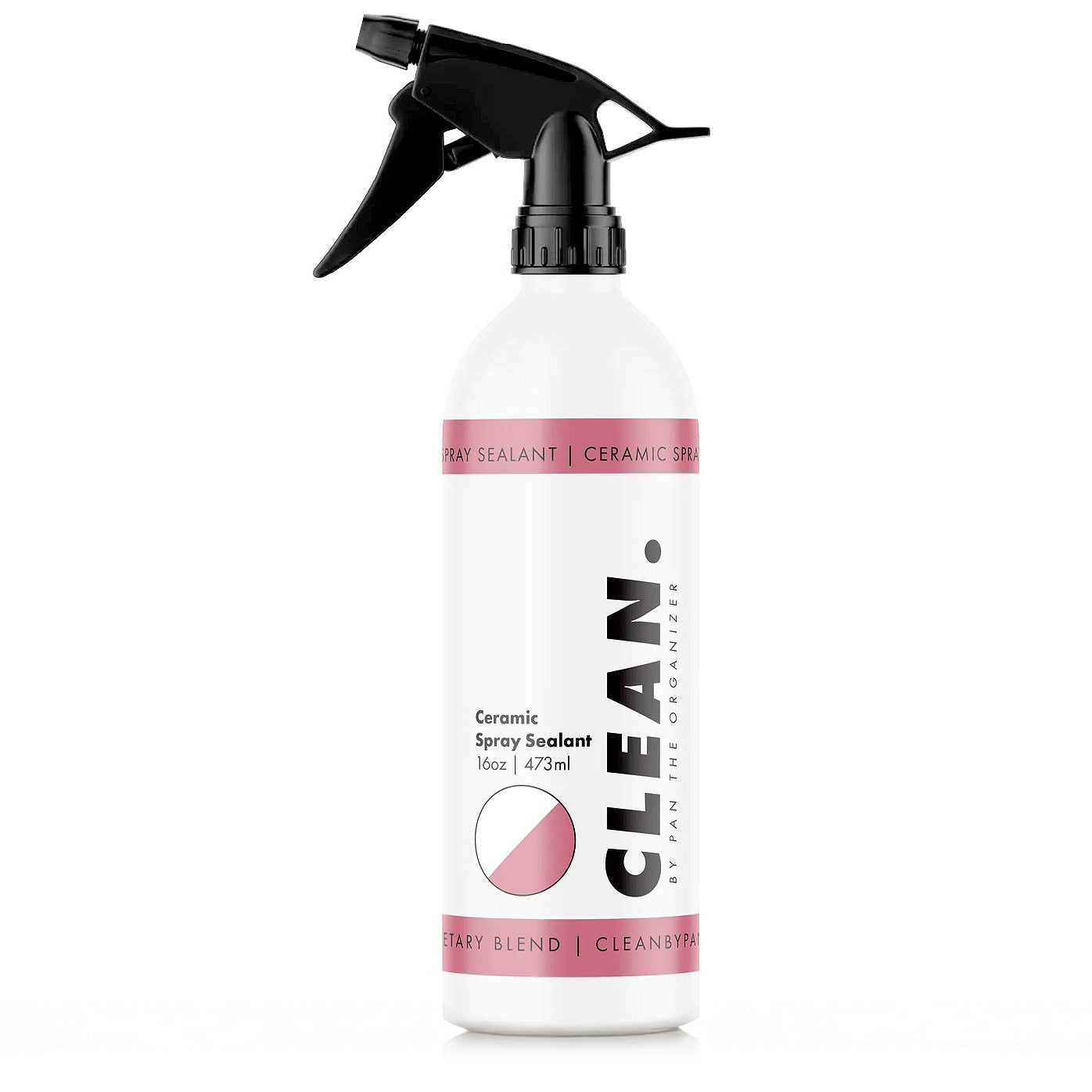 Spray bottle labeled 'CLEAN. By Pan  Ceramic Spray Sealant' on a white background