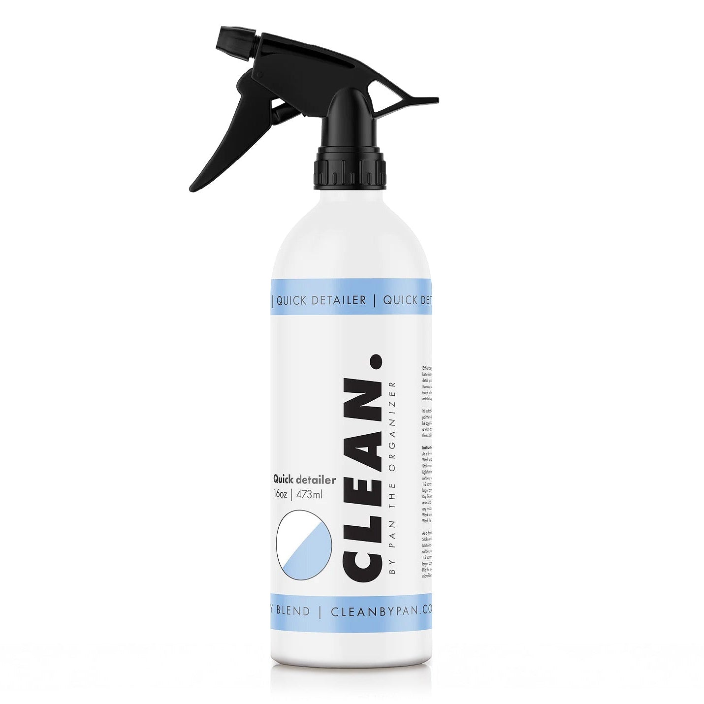 Quick Detailer spray bottle labeled 'CLEAN. by Pan' on a white background