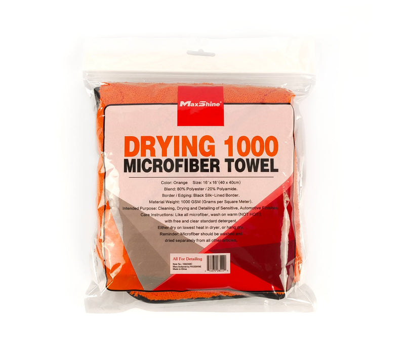Maxshine Orange 1000gsm Microfibre Drying Towel