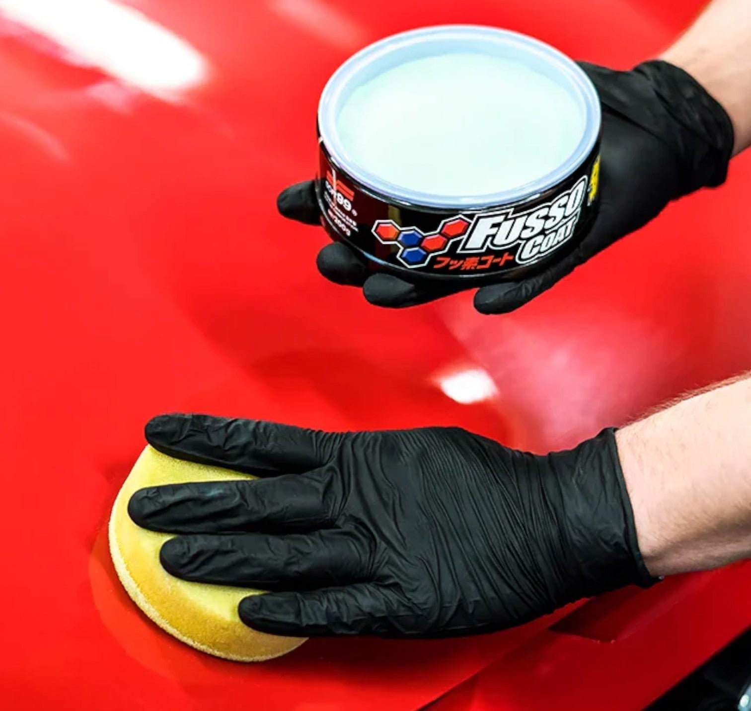 Soft99 Fusso Coat Dark being applied