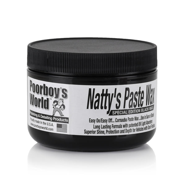 Poorboy's Natty's White Paste Wax - Contains Carnauba, Great For Light Colored Cars, 235ml